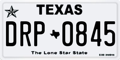 TX license plate DRP0845