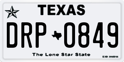 TX license plate DRP0849