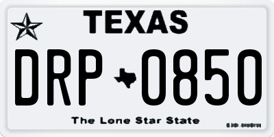 TX license plate DRP0850