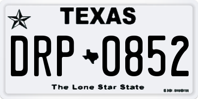 TX license plate DRP0852