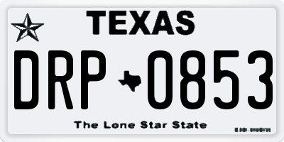 TX license plate DRP0853