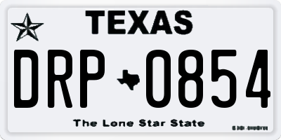 TX license plate DRP0854