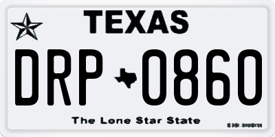 TX license plate DRP0860