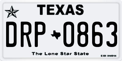 TX license plate DRP0863