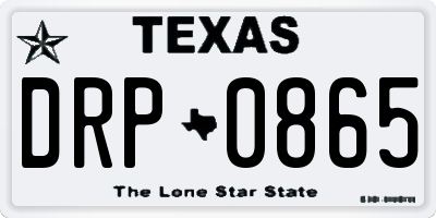 TX license plate DRP0865