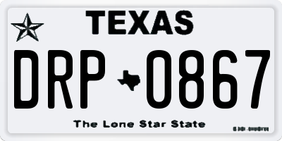 TX license plate DRP0867