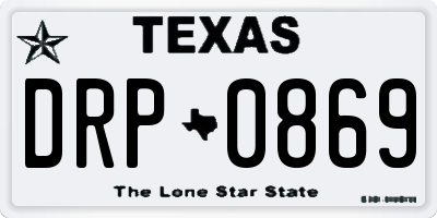 TX license plate DRP0869