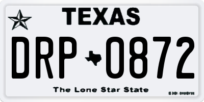TX license plate DRP0872