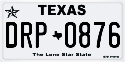 TX license plate DRP0876