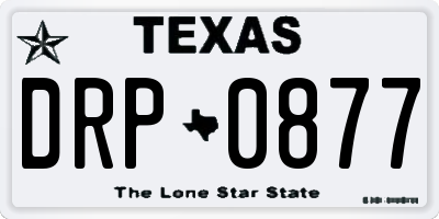 TX license plate DRP0877