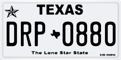 TX license plate DRP0880