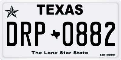TX license plate DRP0882