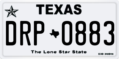 TX license plate DRP0883