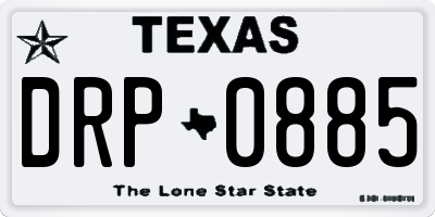 TX license plate DRP0885