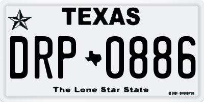 TX license plate DRP0886