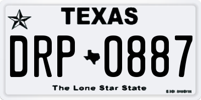 TX license plate DRP0887