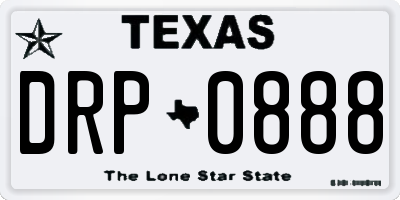 TX license plate DRP0888