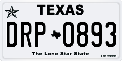 TX license plate DRP0893