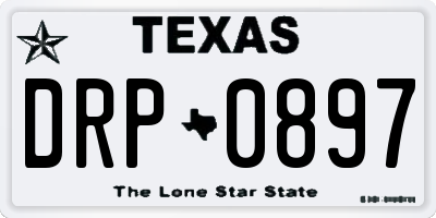 TX license plate DRP0897