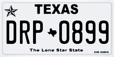 TX license plate DRP0899