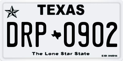 TX license plate DRP0902