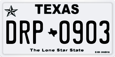 TX license plate DRP0903