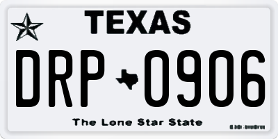 TX license plate DRP0906