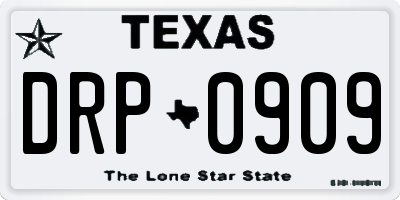TX license plate DRP0909