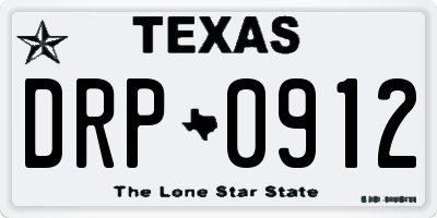 TX license plate DRP0912