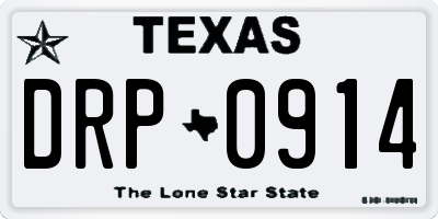 TX license plate DRP0914