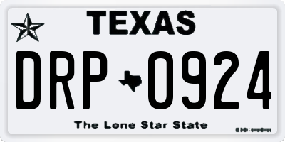 TX license plate DRP0924