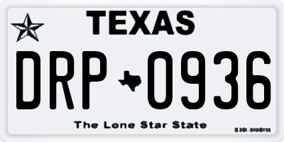TX license plate DRP0936