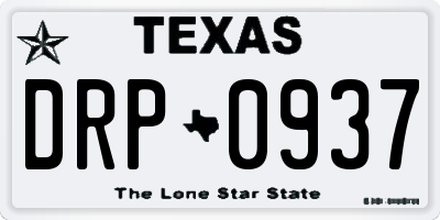 TX license plate DRP0937