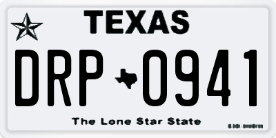 TX license plate DRP0941