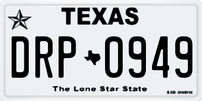 TX license plate DRP0949