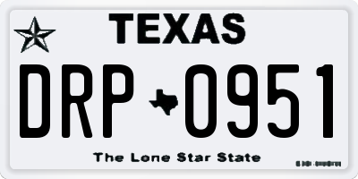 TX license plate DRP0951