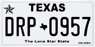 TX license plate DRP0957