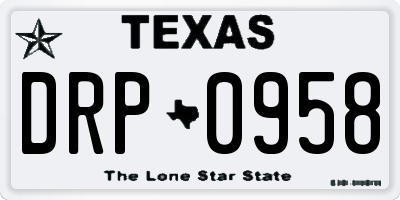 TX license plate DRP0958
