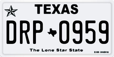 TX license plate DRP0959