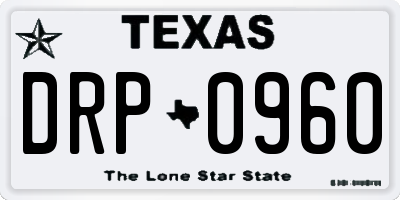 TX license plate DRP0960