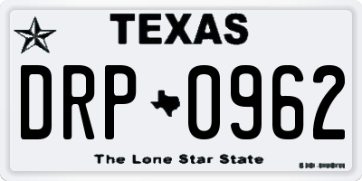 TX license plate DRP0962