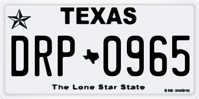 TX license plate DRP0965