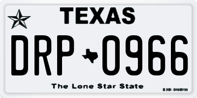 TX license plate DRP0966