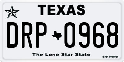 TX license plate DRP0968