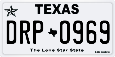 TX license plate DRP0969