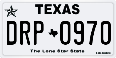 TX license plate DRP0970