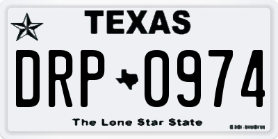TX license plate DRP0974