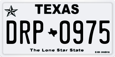 TX license plate DRP0975