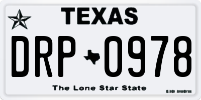 TX license plate DRP0978