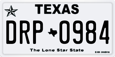 TX license plate DRP0984